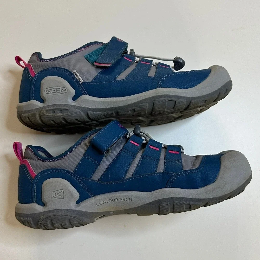 KEEN Big Girls Knotch Hollow Casual Outdoor Sport Sandals Blue Pink Youth Size 5